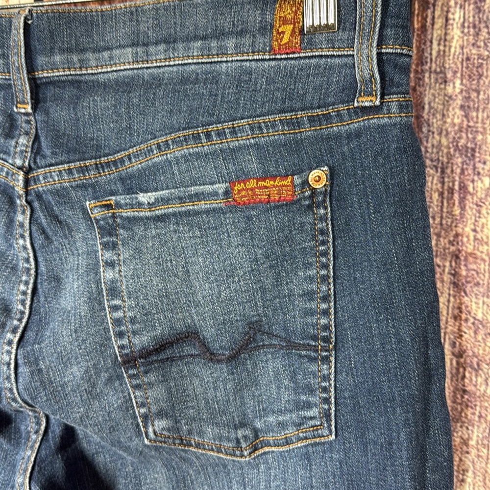 Vintage 7 For All Mankind Josefina Skinny Cropped Jeans Festival Boho Y2K 90’s